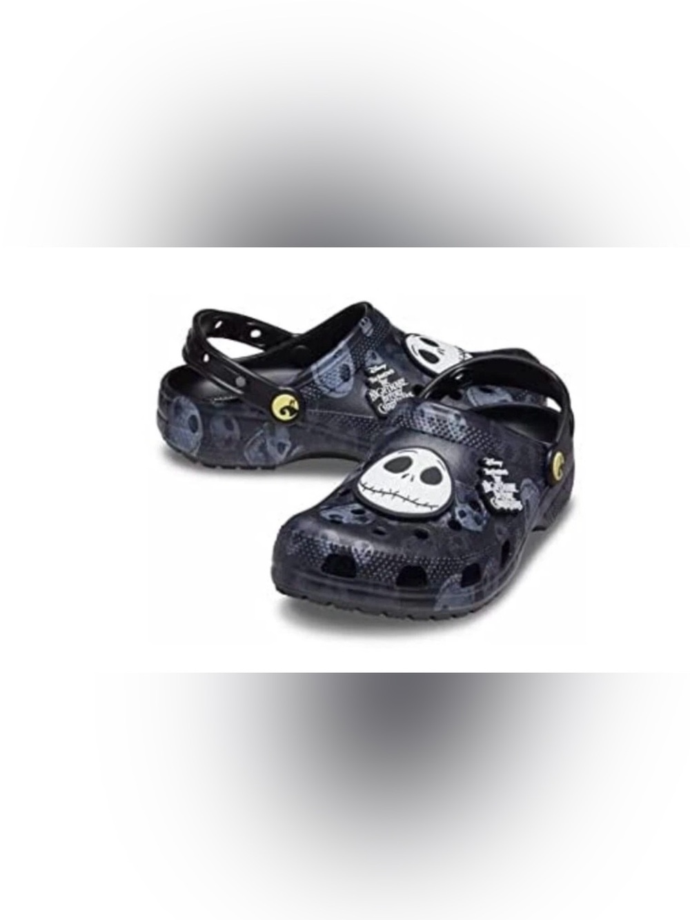 Disney Nightmare before Christmas Jack Skellington Glow in the dark Crocs M4/W6